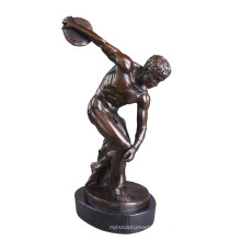 Sports Statue en laiton Thtow Joueur Décor Bronze Sculpture Tpy-299